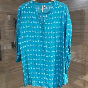 Blue shirt with anchors